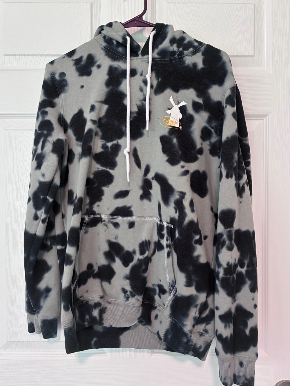 Dutch Bros Black & Gray Tie-Dye Pullover Hoodie